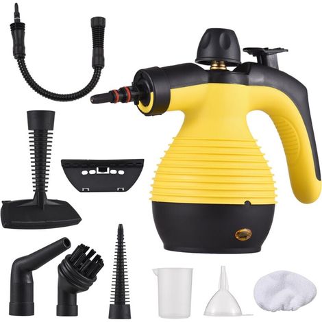 Nettoyeur vapeur portable à usage domestique, polyvalent, livré avec 10 accessoires, adapté aux tapis, rideaux, canapés, cuisine, punaises de lit, salle de bain et plus encore