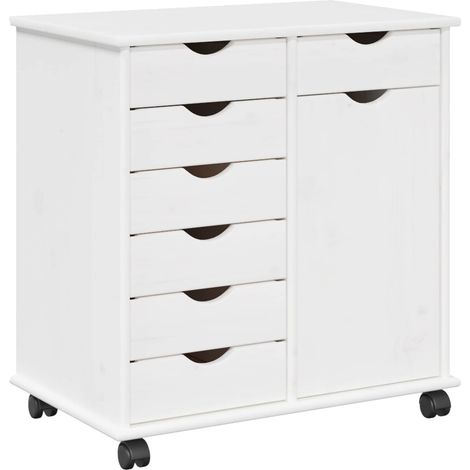 Gabinete rodante 63,5 x 39 x 65,5 cm Madera de Pino Macizo vidaXL