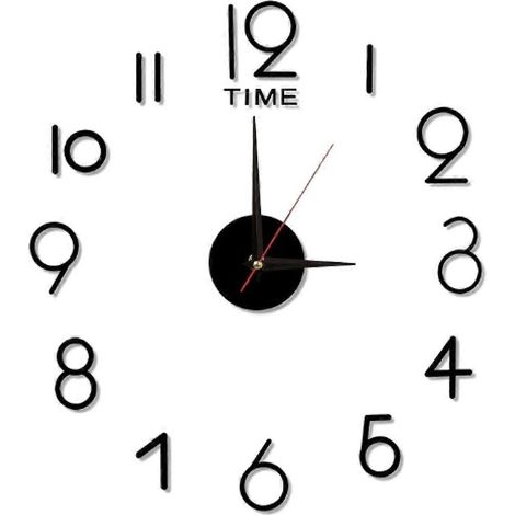 Große, geräuschlose Wanduhr als Wandaufkleber für Wohnzimmer, Schlafzimmer, Küche, Badezimmer und Büro