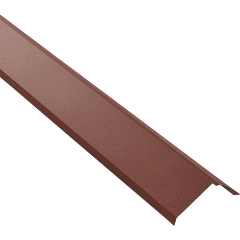 Bande de rive toiture acier galvanisé laqué mat aspect tuile L1,20 m - Coloris - Brun rouge mat, Longueur - 1,20 m