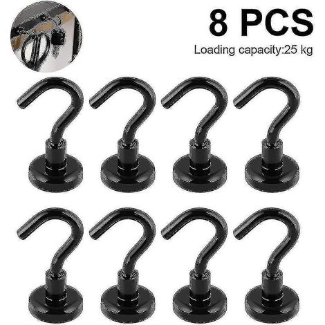 Filiyano-Lot de 8 crochets magnétiques puissants, aimants résistants avec supports pour réfrigérateur, super aimants néodyme pour la suspension (1/5)