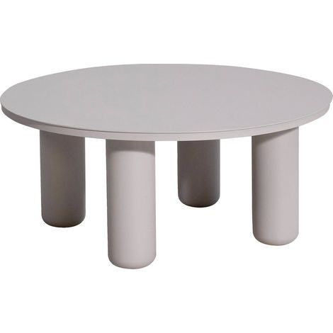 Table basse d extérieur ronde aluminium beige clair moderne - beige clair élégant (1/5)
