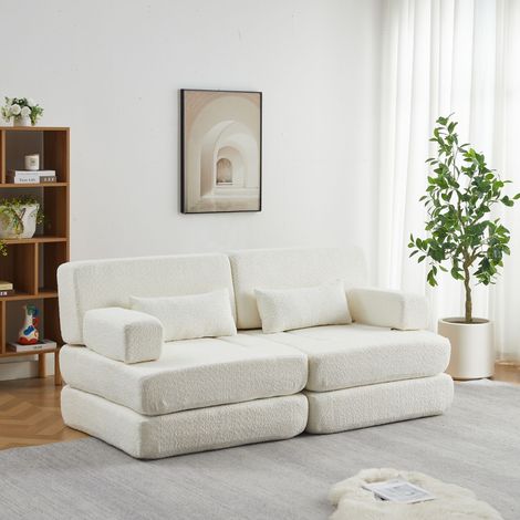 Table basse relevable 90x55 cm, led, plateau coulissant, rangement caché, 4 tiroirs, meuble salon moderne - Blanc brillant (1/5)