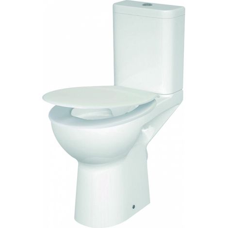 Cersanit – Pack WC à poser surélevé PMR sans bride – Sortie horizontale – Céramique – Système CleanOn – Double chasse 3/6L (1/9)