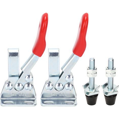 Non-slip horizontal toggle clamp, 2 sets of quick-release clamps, hand tool for woodworking (1/5)