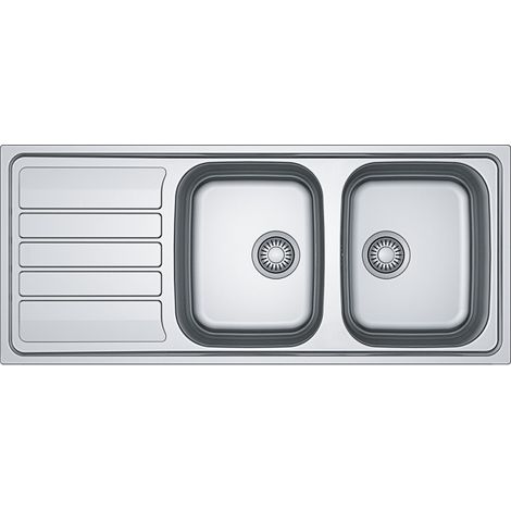 Lavello in acciaio inox da incasso 2 vasche 1 scolatoio FRANKE 1160x500mm modello FLASH621