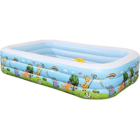 Familienpools in normaler Größe Aufblasbarer Swimmingpool Rechteckiger Swimmingpool für Kinder und Erwachsene Unterhaltung Outdoor Garden Toys Game Pool (Größe: 130 x 95 x 50 cm) (1/5)