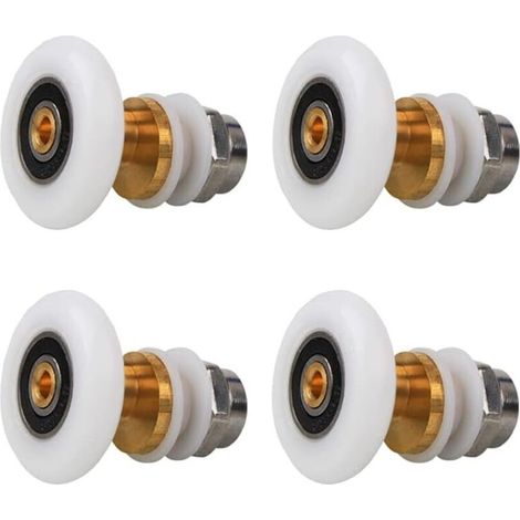 Juego de 4 rodillos para mampara de ducha, rueda para mampara de ducha, rodillos para puerta corredera, rodillo de repuesto para mampara de ducha (23 mm) (1/4)