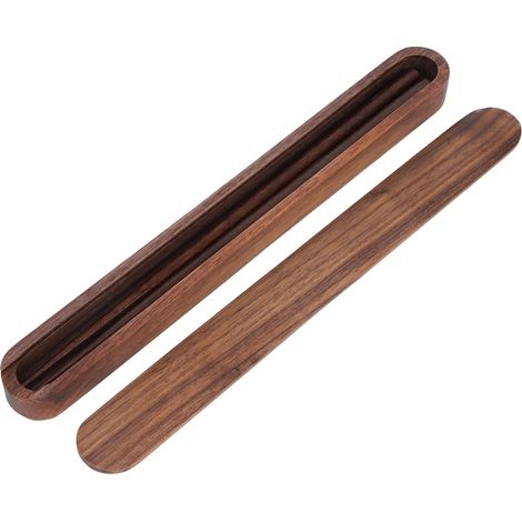 Baguettes en bois, portables et écologiques, coffret cadeau pour étudiants et voyageurs, couleur noyer noir (1/5)