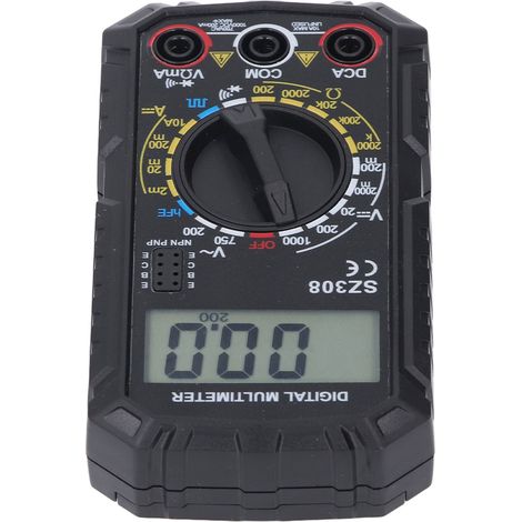 Multimètre numérique compact multifonction précis testeur de tension courant pour dépannage entretien avec piles AAA et pointes de touche (1/5)