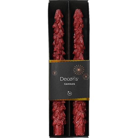 Dekorative rote Baumkerzen im 2er-Set, Höhe 25 cm (1/4)