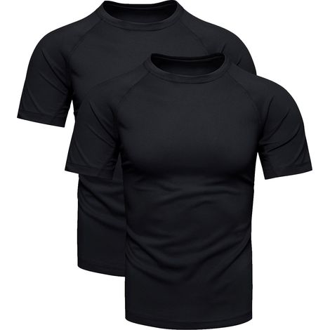Schwarzes, thermoaktives Herren-Sport-T-Shirt, Größe 2XL