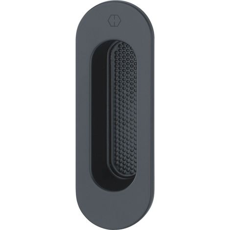 HOPPE Hebeschiebetürmuschel OMEGA außen oval, Aluminium schwarz matt
