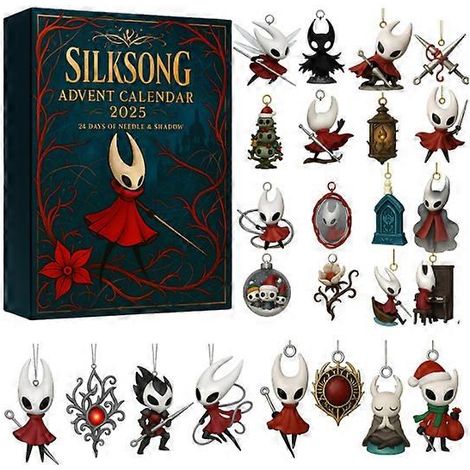 Crea – Calendrier de l'Avent Hollow Knight Silksong – Décoration d'arbre de Noël en acrylique – 24 fenêtres surprises – Ambiance festive (1/5)