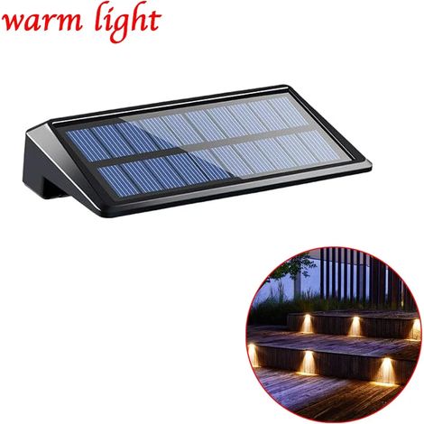 (1 pièce - lumière chaude) Lampe solaire LED pour marches, terrasse, escalier, blanc chaud, étanche, décoration extérieure pour jardin, balcon ou allée, compatible avec clôtures. (1/5)