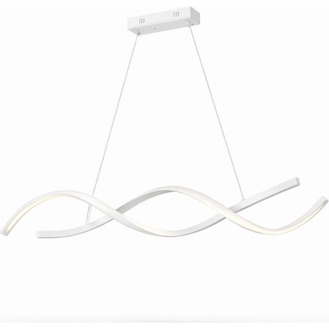 Lampadario LED a Sospensione Design Intreccio Bianco e Argento Cambio Temperatura 48W Bianco