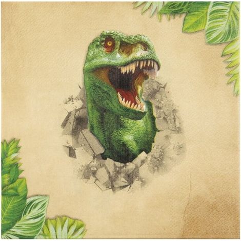 Tovaglioli con dinosauri - 33x33 cm, 12 pezzi (1/3)