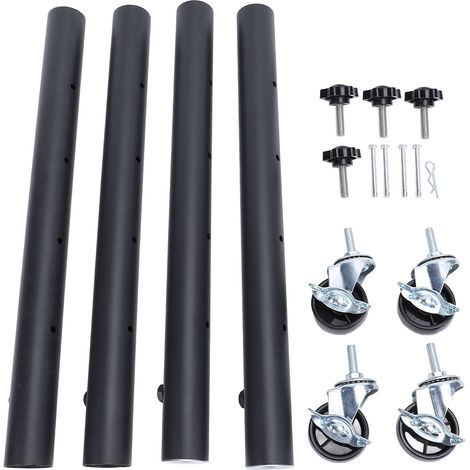 Pieds de meuble à roulettes 4pcs Acier carbone Robuste Rehausseur avec freins pour table canapé lit 51cm (1/5)