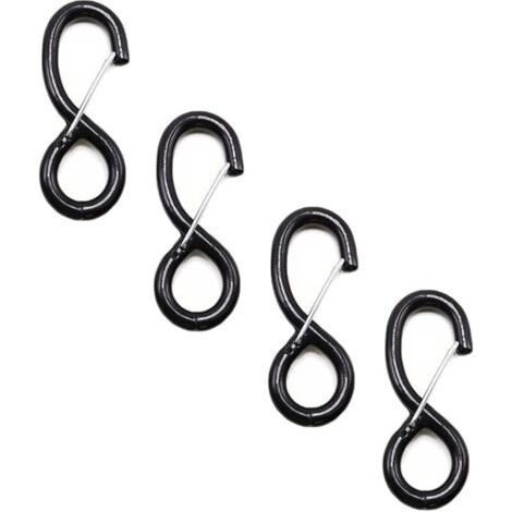 Lot de 4 crochets à cliquet robustes de rechange pour sangles d'arrimage à cliquet et sangles à cliquet, crochet en S avec verrou 38 mm x 1500 kg (1/4)