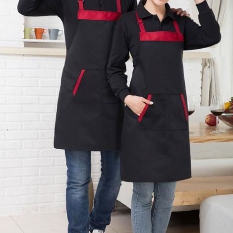 XUY 77x62cm Tablier de Cuisine Étanche Tablier de Travail avec Poches (noir )