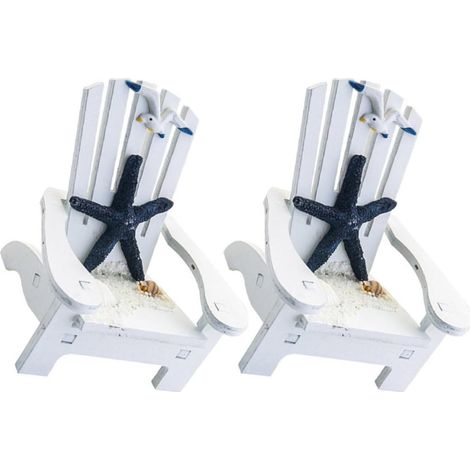 2 Pièces Mini Chaise de Plage en Pin Méditerranéenne (1/5)