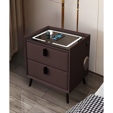 Comodino Intelligente con Ricarica Wireless e USB, Altoparlante Bluetooth, Led (1/5)