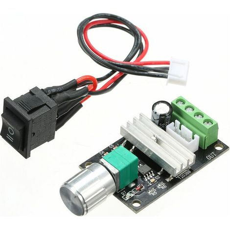 VURAHOME - Régulateur de moteur DC 6V 12V 24V 3A PWM avec interrupteur réversible (1/5)