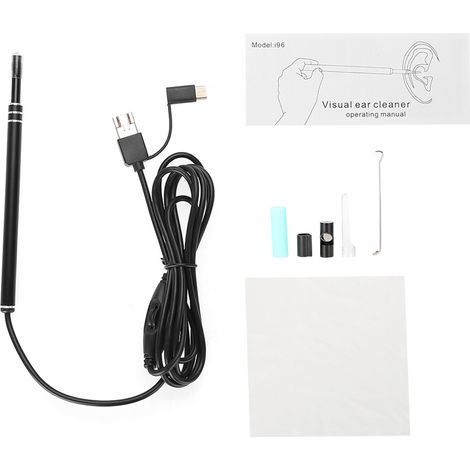 Kit d'endoscope médical auriculaire, buccal et dentaire avec lampe LED pour inspection (1/5)