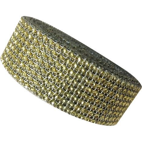 Strass-Netzklebeband, 8 Reihen, goldfarben, für Hochzeits-, Heim- und Partydekorationen, 4 cm x 10 Yards (1/2)