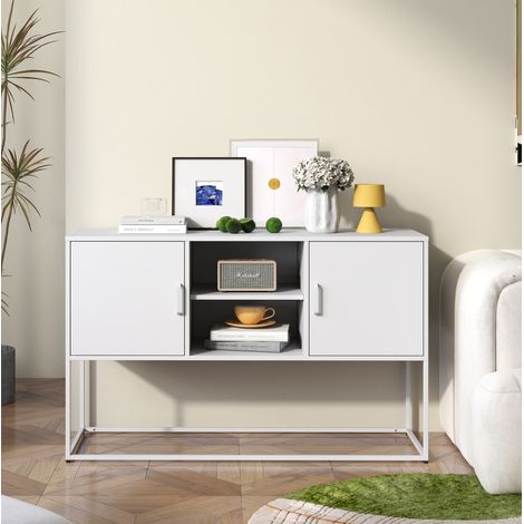 Aparador mueble almacenaje metal 120 cm blanco OKMYHOME (1/5)