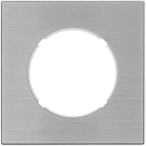 Plaque simple métallisé gris pour mécanisme DOM – Design géométrique – Dimensions équilibrées – Pour enjoliveur et levier – Fontini