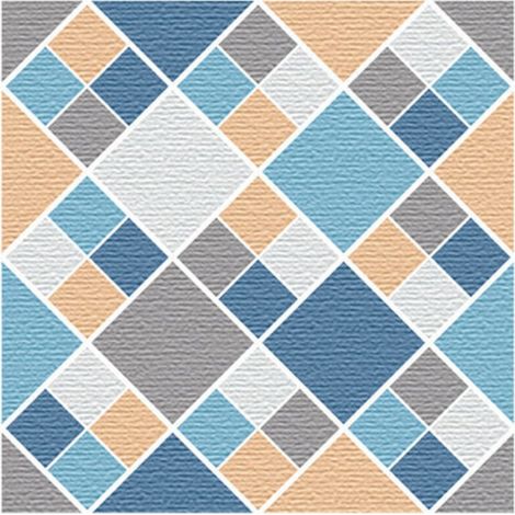 6 pièces carreaux de sol à carreaux bleus et jaunes (20 x 20 cm) - Carreaux autocollants pour cuisine, salon, salle de bain et décoration intérieure. PVC (1/3)