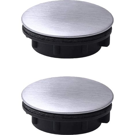 2pcs évier Ruban Trou Couvercle en Acier Inoxydable Robinet Trou Couvercle évier Trou Plaque Bouchon Bouchon obturateur pour Salle de Bain Cuisine (Trou d'installation pour 1.2-1.6in/31-40mm) (1/4)