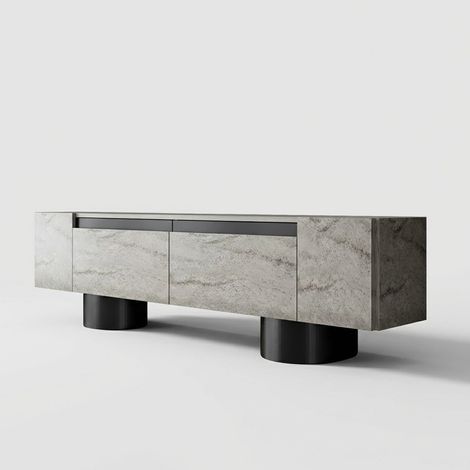 Mobili TV, tavolo TV, credenza bassa Stand Travertine Nero (1/5)