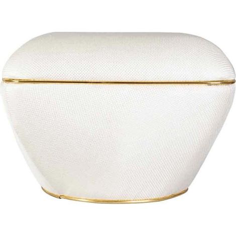 Tabouret Carré "Contessa" 60cm Ivoire & Or (1/5)