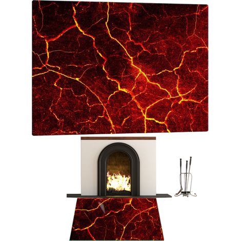 CHIMENEA DE CRISTAL TEMPLADO. DIMENSIONES DE LA BASE: 70x52cm. GRÁFICOS LAVA. (1/5)