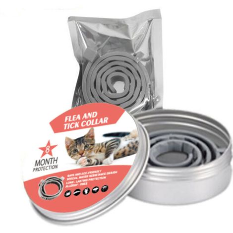Collier pour chat 1 pièce Collier anti-insectes et anti-puces pour chats (18 kg 35 cm pour les chats, emballage rose) collier anti-insectes et anti-puces (1/2)