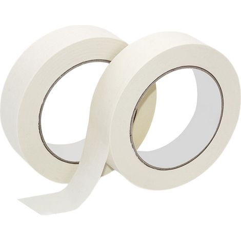 Masking Tape - 20 mm x 50 m - Papier Crépé - Adhésif Acrylique À Faible Résidu - Pour Peinture Murale Et Artisanat - 2 Rouleaux (1/5)