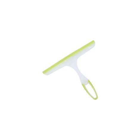 1 x Raclette à vitres en silicone, Raclette pour douche, Raclette de salle de bain, Raclette de douche, Raclette multi-usages pour vitres, miroirs, salles de bain, sols, 24 x 21 cm, Vert