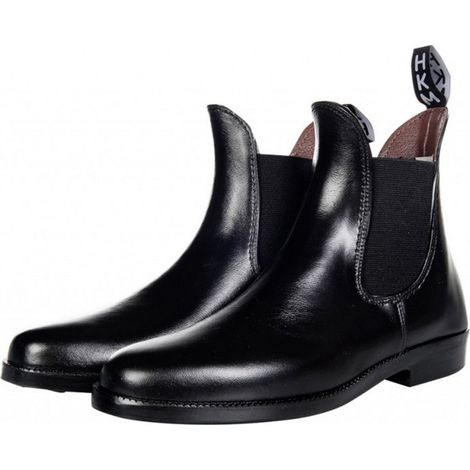 Stivaletti Jodhpur in gomma impermeabili per equitazione con inserti elastici modello Soft: 33, nero 9100