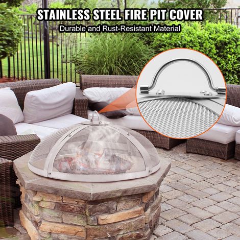 Pare-étincelles pour Brasero Extérieur 1016 mm Grille de Protection Contre Étincelles Feu Acier Inoxydable Écran Pare Feu Rond Ouve… (1/5)