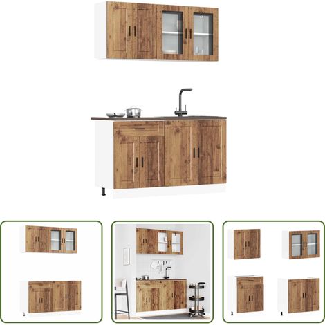 Küchenschränke -  4-tlg. Küchenschrank-Set Porto Altholz-Optik Holzwerkstoff (1/5)