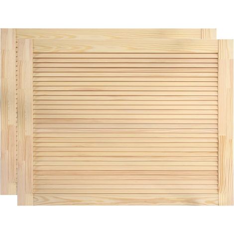 Portes à persiennes 2 pièces 39,5 x 59,4 cm bois de pin massif