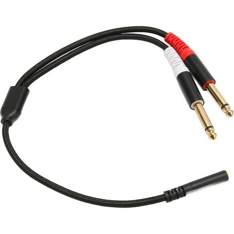 Câble répartiteur audio 3,5 mm vers double jack 6,35 mm (stéréo femelle 3,5 mm vers mono mâle 6,35 mm), 35 cm (13,8 pouces) (1/4)