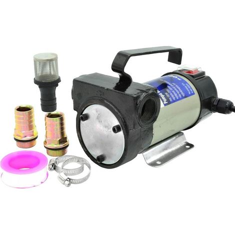 Pompe à huile 180W pour transfert diesel – Débit max 50 L/min – Alimentation 230V – Interrupteur hermétique – Raccords 3/4” BSP – Geko (1/3)
