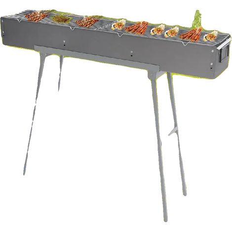 BBQ-Grill, langlebiges Material, einstellbarer Kochluftstrom, Silber (1/2)
