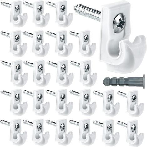 Supports D Etagere - Plastique Blanc - Pour Armoires Et Placards - 24 Unites (1/5)