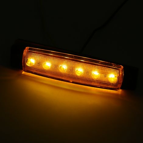 Feu de gabarit latéral à 10 LED (6 LED) pour camion, fourgonnette, caravane, poids lourd, lumière ambre (1/5)