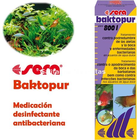 Sera baktopur 800 l (50 ml) - Tratamiento de agua contra infecciones bacterianas (1/4)