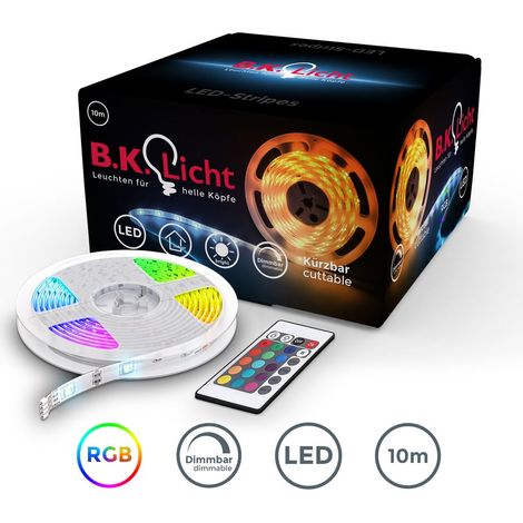 LED Streifen 10 m - dimmbar, Fernbedienung, Farbwechsel, RGB